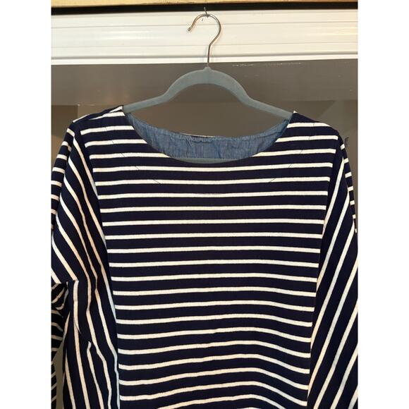 Joules Mariners Grade Nautical Dress 14 Blue White Stripes Thick Knit Pullover - Picture 2 of 11